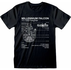 Star Wars Tričko Millenium Falcon Sketch Černá 2XL