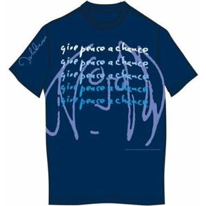 John Lennon Tričko Give Peace A Chance Grafika-Modrá-Námořnická modrá XL