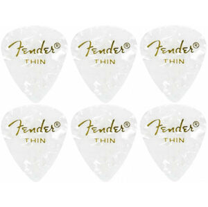 Fender 351 Shape Premium Pick Thin White Moto 6 Pack