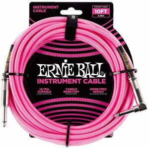 Ernie Ball P06078-EB Růžová 3 m Rovný - Lomený