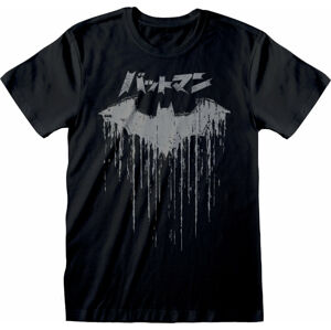 Batman Tričko Japanese Logo Distressed Černá XL