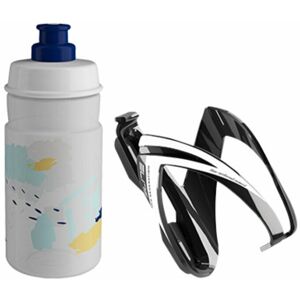 Elite Cycling CEO  Bottle Cage + Jet Bottle Kit Black Glossy/Clear Blue 350 ml Cyklistická láhev