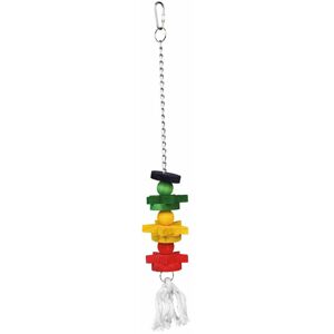 Trixie Toys On A Chain With Rope Wood Coloured Hračka pro ptáky 30 cm