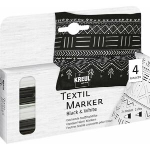 Kreul Fixy na textil Black & White 4 ks