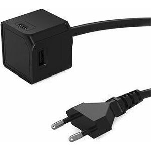 PowerCube USBcube Extended USB A+C Černá 1,5 m