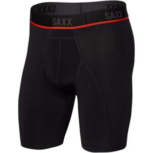 SAXX Kinetic Long Leg Boxer Brief Grey Mini Stripe 2XL Fitness spodní prádlo