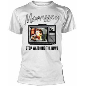 Morrissey Tričko Stop Watching The News Bílá XL