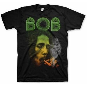 Bob Marley Tričko Smoking Da Erb Černá-Grafika L