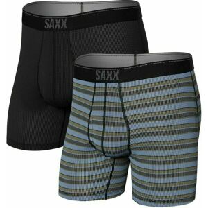 SAXX Quest 2-Pack Boxer Brief Sunrise Stripe/Black II XS Fitness spodní prádlo