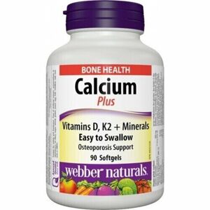 Webber Naturals Calcium Plus K2, D3 and Minerals 90 caps Kapsle