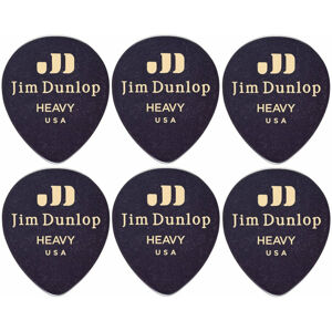 Dunlop 485R-03HV Celluloid Teardrop Black Heavy 6 Pack