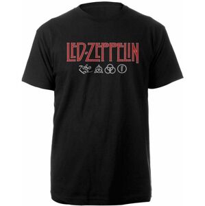 Led Zeppelin Tričko Unisex Logo & Symbols L Černá
