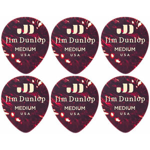 Dunlop 485R-05MD Celluloid Teardrop Shell Medium 6 Pack