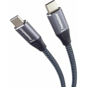 PremiumCord USB-C to USB-C Braided Šedá 1 m USB kabel