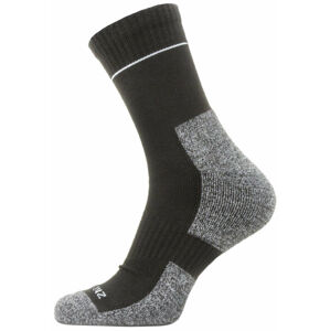 Sealskinz Solo QuickDry Ankle Length Sock Black/Grey XL Cyklo ponožky