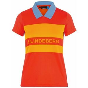 J.Lindeberg Corinna Tx Jaquard Womens Polo Shirt Tomato Red XS