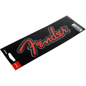 Fender Red Glitter Logo Nálepka Černá-Červená