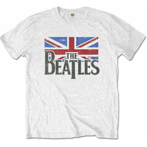 The Beatles Tričko Logo & Vintage Flag White 13 let
