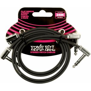 Ernie Ball Flat Ribbon Stereo Patch Cable Černá 60 cm Lomený - Lomený