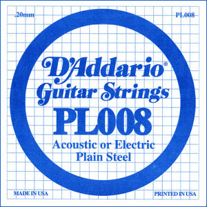 D'Addario PL 008 Samostatná struna pro kytaru