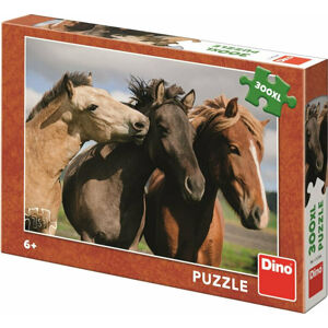 Dino XL puzzle Barevné koně 300 dílků