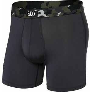 SAXX Sport Mesh Boxer Brief Faded Black/Camo L Fitness spodní prádlo