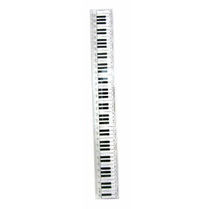 Music Sales Keyboard Design Ruler 30 cm Pravítko Bílá-Černá