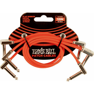 Ernie Ball 12" Flat Ribbon Patch Cable Red 3-Pack Červená 30 cm Lomený - Lomený