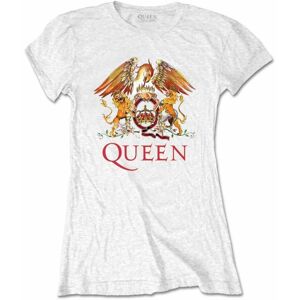 Queen Tričko Classic Crest M Bílá