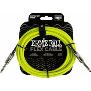 Ernie Ball Flex Instrument Cable Straight/Straight Zelená 3 m Rovný - Rovný