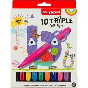 Bruynzeel Triple Felt Tips 10 Multicolour