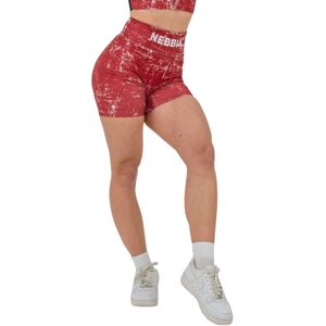 Nebbia High Waisted Leggings Shorts 5" Hammies Red M Fitness kalhoty