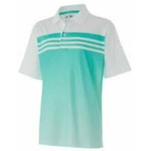 Adidas Climacool 3-Stripes Gradient Jr Polo Shirt White/Green 16Y