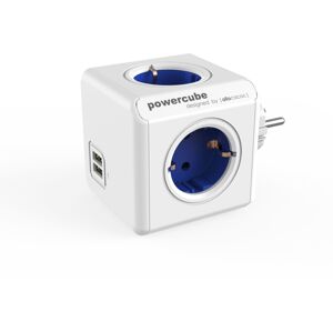 PowerCube Original Bílá-Modrá Schuko-USB
