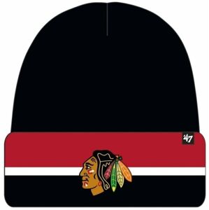Chicago Blackhawks Split Cuff Knit Black Hokejová čepice