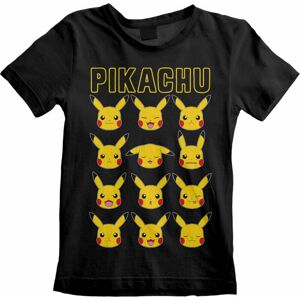 Pokémon Tričko Pikachu Faces Černá 5 - 6 let