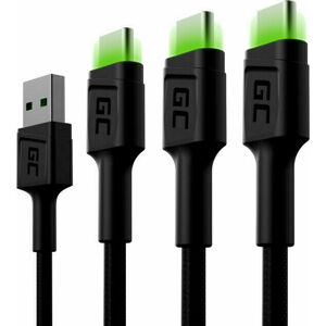 Green Cell KABGCSET02 Set 3x GC Ray USB-C 120cm Černá 120 cm USB kabel