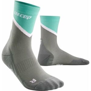 CEP WP2C1 Chevron Compression Socks Mid Cut Women Grey/Ocean III Běžecké ponožky