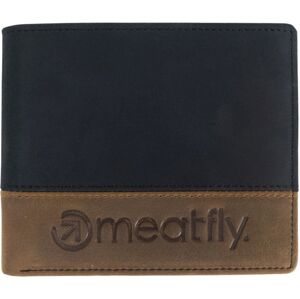 Meatfly Eddie Premium Leather Wallet Black/Oak Peněženka