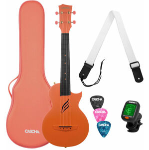 Cascha Carbon Fibre Set Koncertní ukulele Oranžová