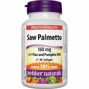 Webber Naturals Saw Palmetto with Flax and Pumpkin Oils Bonus Tablety