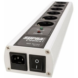 SUPRA Cables Mains Block MD06-EU/SP Mk3.1 Switch Bílá-Černá