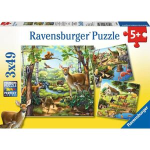 Ravensburger Puzzle Lesní zvířata, Zoo A Domácí Zvířata 3 x 49 dílů