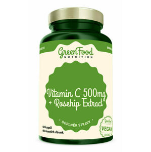 Green Food Nutrition Vitamín C 500 + Rosehip Extract Kapsle