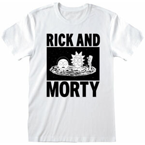 Rick And Morty Tričko Black And White Bílá 2XL