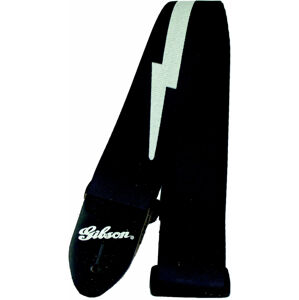 Gibson Lightning Bolt Style 2" Safety Strap - Jet Black
