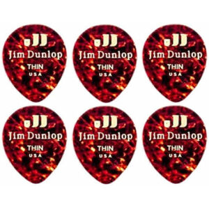 Dunlop 485R-05TH Celluloid Teardrop Shell Thin 6 Pack