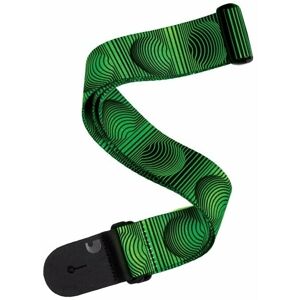 D'Addario Polyester Guitar Strap Optical Art Green Orbs