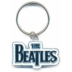 The Beatles Drop T Logo Klíčenka Bílá-Černá