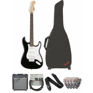 Fender Squier Bullet Stratocaster HT IL Black Deluxe SET Černá